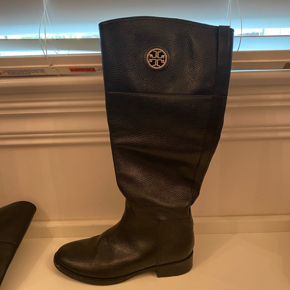 Tory Burch Black Leather Boots 8.5